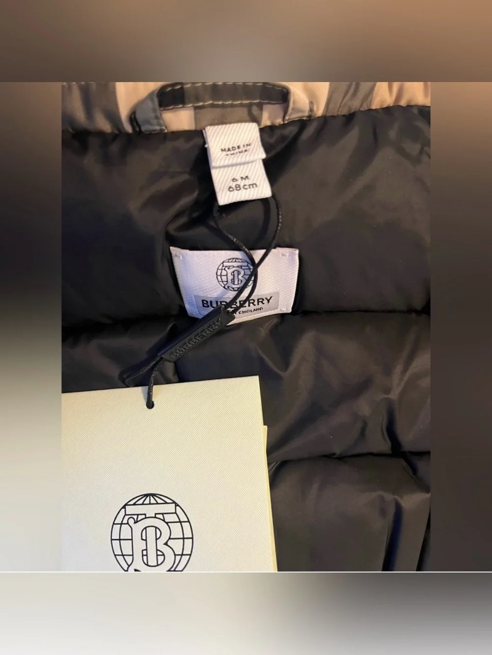 NEW Burberry baby kids puffer jacket coat size 6 months